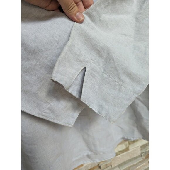 L.L. Bean Women's Linen Blend Tunic Gray Shirt Lace XL Petite - Picture 4 of 6